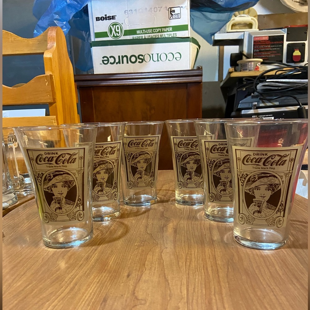 Set of 6 vintage Coke glasses